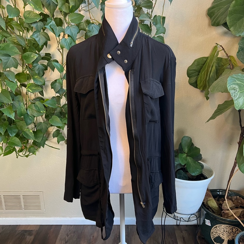 LULU’S Black Light Utility Jacket | small
